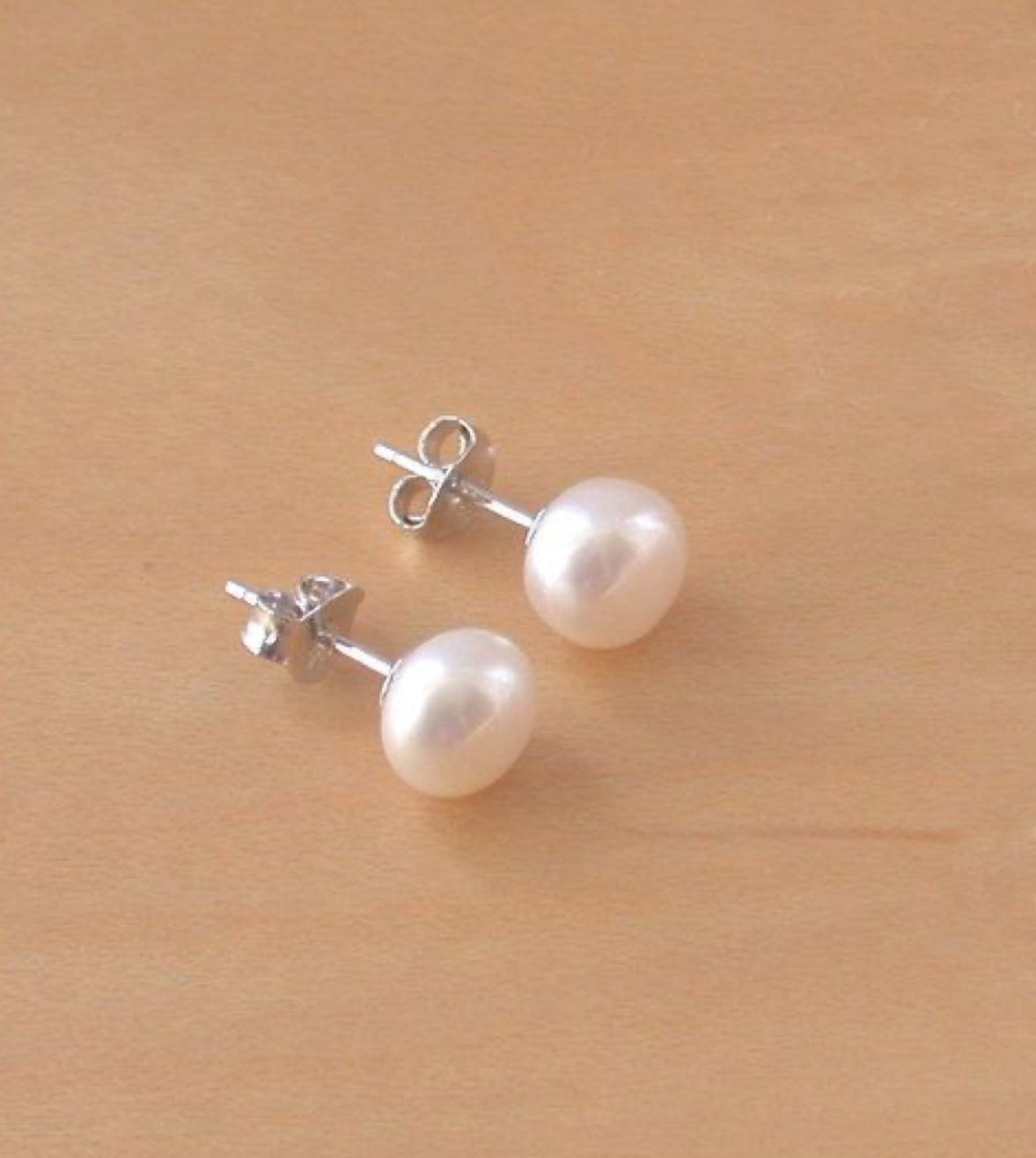 Natural pearl studs earrings sterling